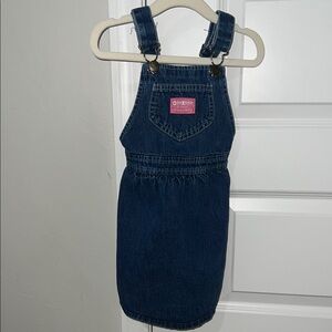 VINTAGE Paper Tag OshKosh B'gosh Classic Denim Kids Overall Shortall Dress